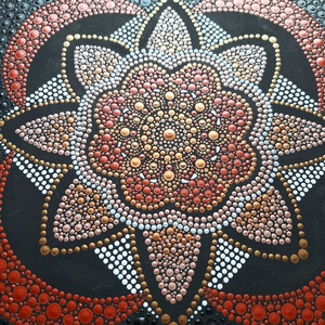 Pontozott mandala - Bordó, fehér - otthon & életmód - dekoráció - spiritualitás - mandala - Meska.hu