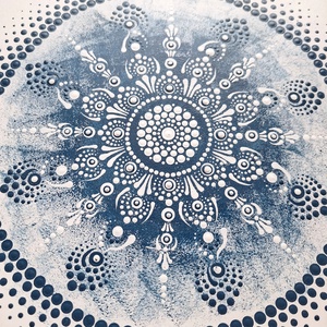 Pontozott mandala - Kék, fehér - otthon & életmód - dekoráció - spiritualitás - mandala - Meska.hu