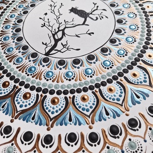 Pontozott mandala - cica, kék - otthon & életmód - dekoráció - spiritualitás - mandala - Meska.hu