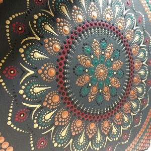 Pontozott mandala- bronz, zöld, bordó - otthon & életmód - dekoráció - spiritualitás - mandala - Meska.hu