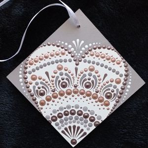 Pontozott mandala- Szív akasztós1, Otthon & Életmód, Dekoráció, Spiritualitás, Mandala, Festészet, MESKA