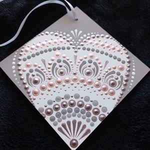 Pontozott mandala- Szív akasztós1 - otthon & életmód - dekoráció - spiritualitás - mandala - Meska.hu