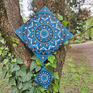 Pontozott mandala - tükrös, kék - otthon & életmód - dekoráció - spiritualitás - mandala - Meska.hu