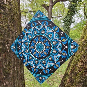 Pontozott mandala - tükrös, kék - otthon & életmód - dekoráció - spiritualitás - mandala - Meska.hu