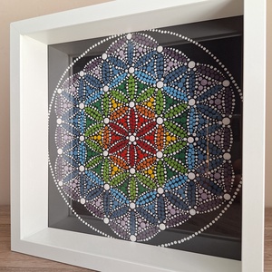 Pontozott mandala - Élet Virága, keretben - otthon & életmód - dekoráció - spiritualitás - mandala - Meska.hu