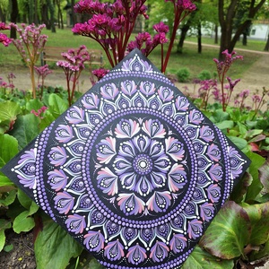 Pontozott mandala - Lila, Koronacsakra mandala, Otthon & Életmód, Dekoráció, Spiritualitás, Mandala, Festészet, MESKA