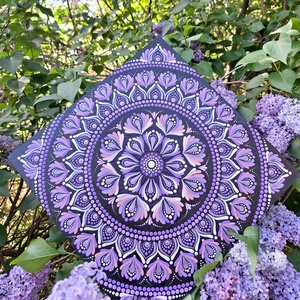 Pontozott mandala - Lila, Koronacsakra mandala - otthon & életmód - dekoráció - spiritualitás - mandala - Meska.hu