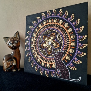 Pontozott mandala - Cica - otthon & életmód - dekoráció - spiritualitás - mandala - Meska.hu