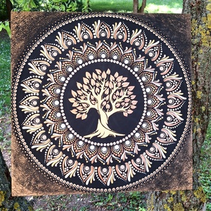 Pontozott mandala - Életfa - Meska.hu