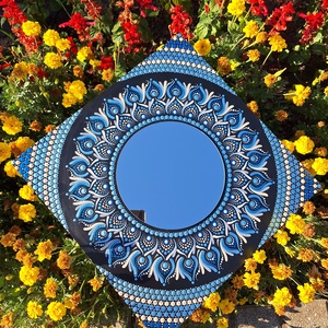 Pontozott mandala- Tükrös, kék - otthon & életmód - dekoráció - spiritualitás - mandala - Meska.hu