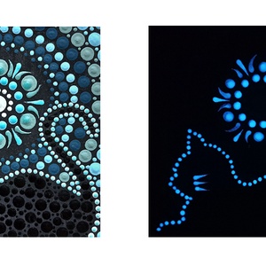 Pontozott mandala- Hűtőmágnes cica - otthon & életmód - dekoráció - spiritualitás - mandala - Meska.hu