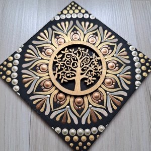 Pontozott mandala- Hűtőmágnes Életfa - otthon & életmód - dekoráció - spiritualitás - mandala - Meska.hu