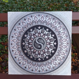 Pontozott mandala - Jin-jang, Otthon & Életmód, Dekoráció, Spiritualitás, Mandala, Festészet, MESKA