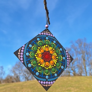 Pontozott mandala - csakra függő , Otthon & Életmód, Dekoráció, Spiritualitás, Mandala, Festészet, MESKA
