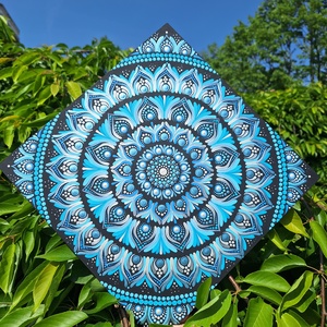 Pontozott mandala - Torokcsakra mandala, Otthon & Életmód, Dekoráció, Spiritualitás, Mandala, Festészet, MESKA