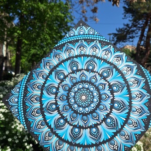 Pontozott mandala - Torokcsakra mandala - otthon & életmód - dekoráció - spiritualitás - mandala - Meska.hu