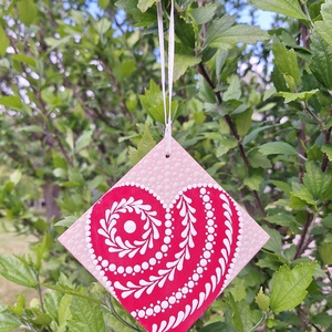 Pontozott mandala - Szív függő, Otthon & Életmód, Dekoráció, Spiritualitás, Mandala, Festészet, MESKA