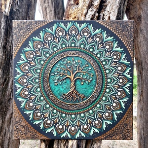 Pontozott mandala - Életfa - Meska.hu