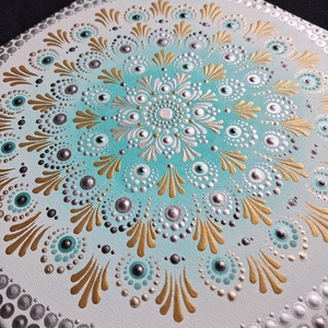 Pontozott mandala - Türkiz Harmónia - otthon & életmód - dekoráció - spiritualitás - mandala - Meska.hu