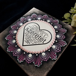 Pontozott mandala - Szeretet - otthon & életmód - dekoráció - kép & falikép - vászonkép - Meska.hu