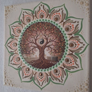 Pontozott mandala - Egyensúly - otthon & életmód - dekoráció - kép & falikép - vászonkép - Meska.hu