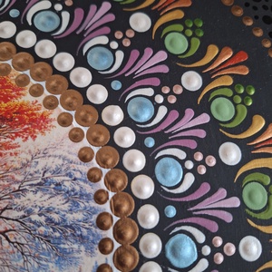 Pontozott mandala - Négy évszak Életfa - otthon & életmód - dekoráció - spiritualitás - mandala - Meska.hu