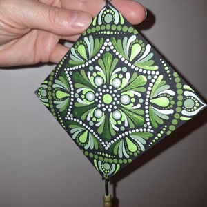 Pontozott mandala - Zöld függő - otthon & életmód - dekoráció - spiritualitás - mandala - Meska.hu