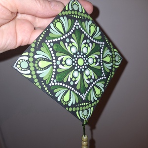 Pontozott mandala - Zöld függő - otthon & életmód - dekoráció - spiritualitás - mandala - Meska.hu