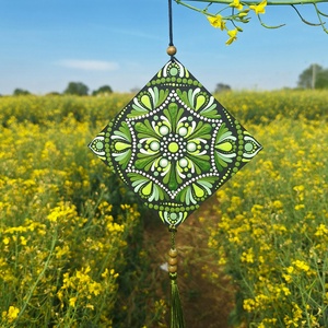 Pontozott mandala - Zöld függő - otthon & életmód - dekoráció - spiritualitás - mandala - Meska.hu