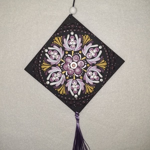 Pontozott mandala - Mályva-arany függő - otthon & életmód - dekoráció - spiritualitás - mandala - Meska.hu