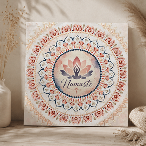 Namaste � kézzel festett pontozott mandala (40�40 cm) - Meska.hu
