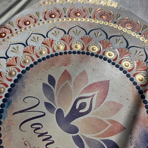 Namaste � kézzel festett pontozott mandala (40�40 cm) - otthon & életmód - dekoráció - spiritualitás - mandala - Meska.hu