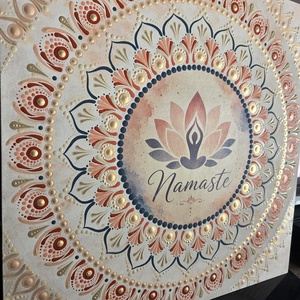 Namaste � kézzel festett pontozott mandala (40�40 cm) - otthon & életmód - dekoráció - spiritualitás - mandala - Meska.hu