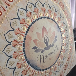 Namaste � kézzel festett pontozott mandala (40�40 cm) - otthon & életmód - dekoráció - spiritualitás - mandala - Meska.hu
