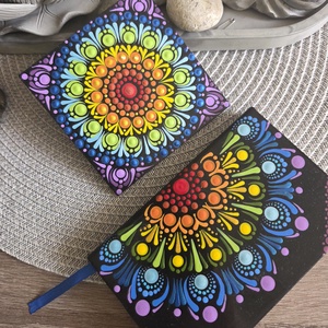 Csakra hűtőmágnes - 10�10 cm-es, kézzel festett mandala falapon - otthon & életmód - dekoráció - spiritualitás - mandala - Meska.hu