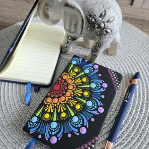 Csakra mandala notesz 9�14 cm - kézzel díszített egyedi jegyzetfüzet - Meska.hu