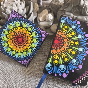 Csakra mandala notesz 9�14 cm - kézzel díszített egyedi jegyzetfüzet - otthon & életmód - papír, írószer - jegyzetfüzet & napló - Meska.hu