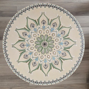 Egyedi kézzel festett mandala kisasztal - Kézműves fa otthondekoráció és meditációs asztalka - otthon & életmód - dekoráció - spiritualitás - mandala - Meska.hu