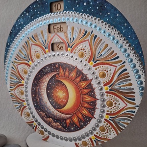 Öröknaptár - Nap-Hold, kézzel készített dekoráció - otthon & életmód - dekoráció - spiritualitás - mandala - Meska.hu