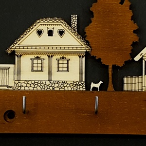 Falusi házikós fali kulcstartó skanzen, 6 akasztós - otthon & életmód - dekoráció - fali és függő dekoráció - fali kulcstartó - Meska.hu