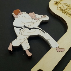 Egyedi logós éremtartó, judo, festett, 30cm - otthon & életmód - dekoráció - fali és függő dekoráció - falra akasztható dekor - Meska.hu