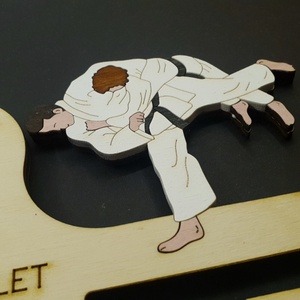 Egyedi logós éremtartó, judo, festett, 30cm - otthon & életmód - dekoráció - fali és függő dekoráció - falra akasztható dekor - Meska.hu