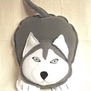  Husky kutya fazonú- kézműves polár párna - otthon & életmód - lakástextil - párna & párnahuzat - Meska.hu