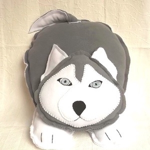  Husky kutya fazonú- kézműves polár párna - otthon & életmód - lakástextil - párna & párnahuzat - Meska.hu