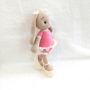 Nyuszi balerina - horgolt - 25 cm - játék & sport - plüssállat & játékfigura - nyuszi - Meska.hu