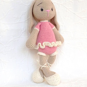 Nyuszi balerina - horgolt - 25 cm  - játék & sport - plüssállat & játékfigura - nyuszi - Meska.hu