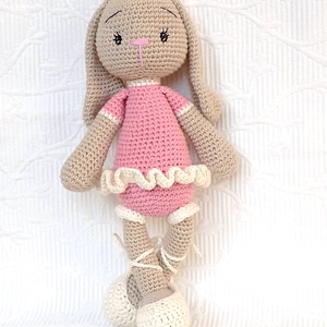 Nyuszi balerina - horgolt - 25 cm  - játék & sport - plüssállat & játékfigura - nyuszi - Meska.hu