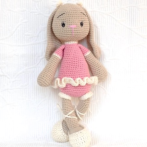 Nyuszi balerina - horgolt - 25 cm  - játék & sport - plüssállat & játékfigura - nyuszi - Meska.hu