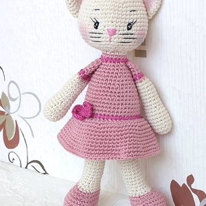 Cica kislány - egyedi - amigurumi - horgolt - játék & sport - plüssállat & játékfigura - cica - Meska.hu