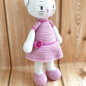Cica kislány - egyedi - amigurumi - horgolt - játék & sport - plüssállat & játékfigura - cica - Meska.hu